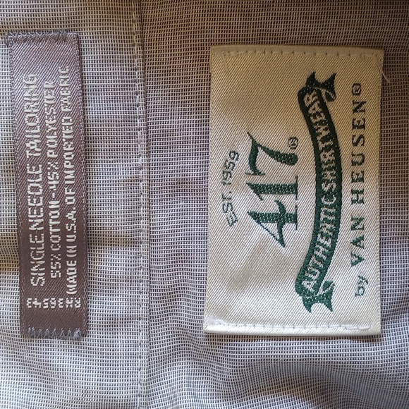 Van Heusen 417 Authentic Shirtwear Half Sleeve Button Down Shirt 16.5 - 50off3 - Picture 3 of 7